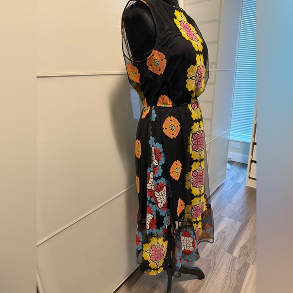 Modcloth Pink and Orange Midi Sundress Sleeveless Scoop Neck - Picture 8 of 11